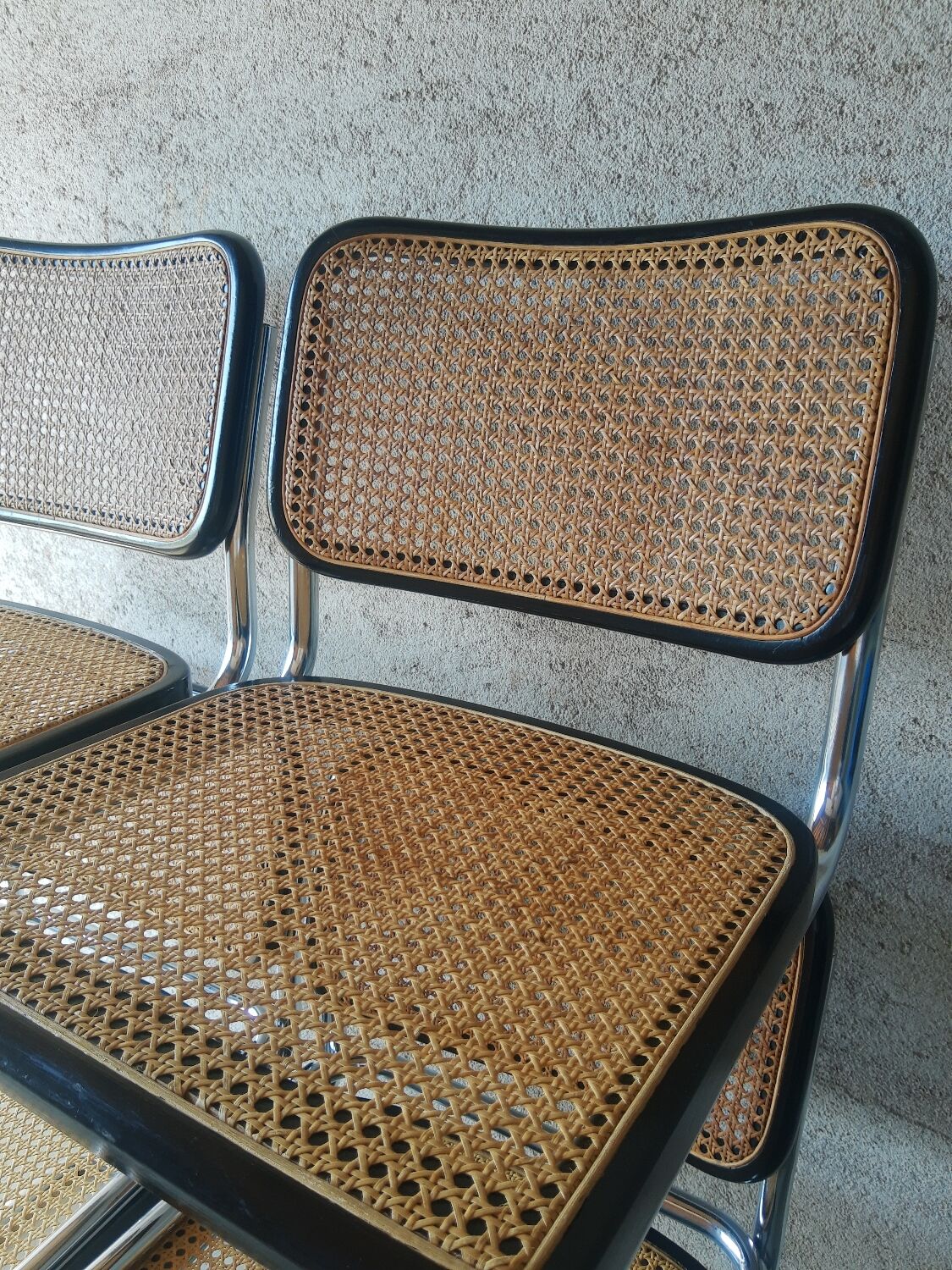 Set of 4 vintage Cesca B32 Marcel Breuer chairs