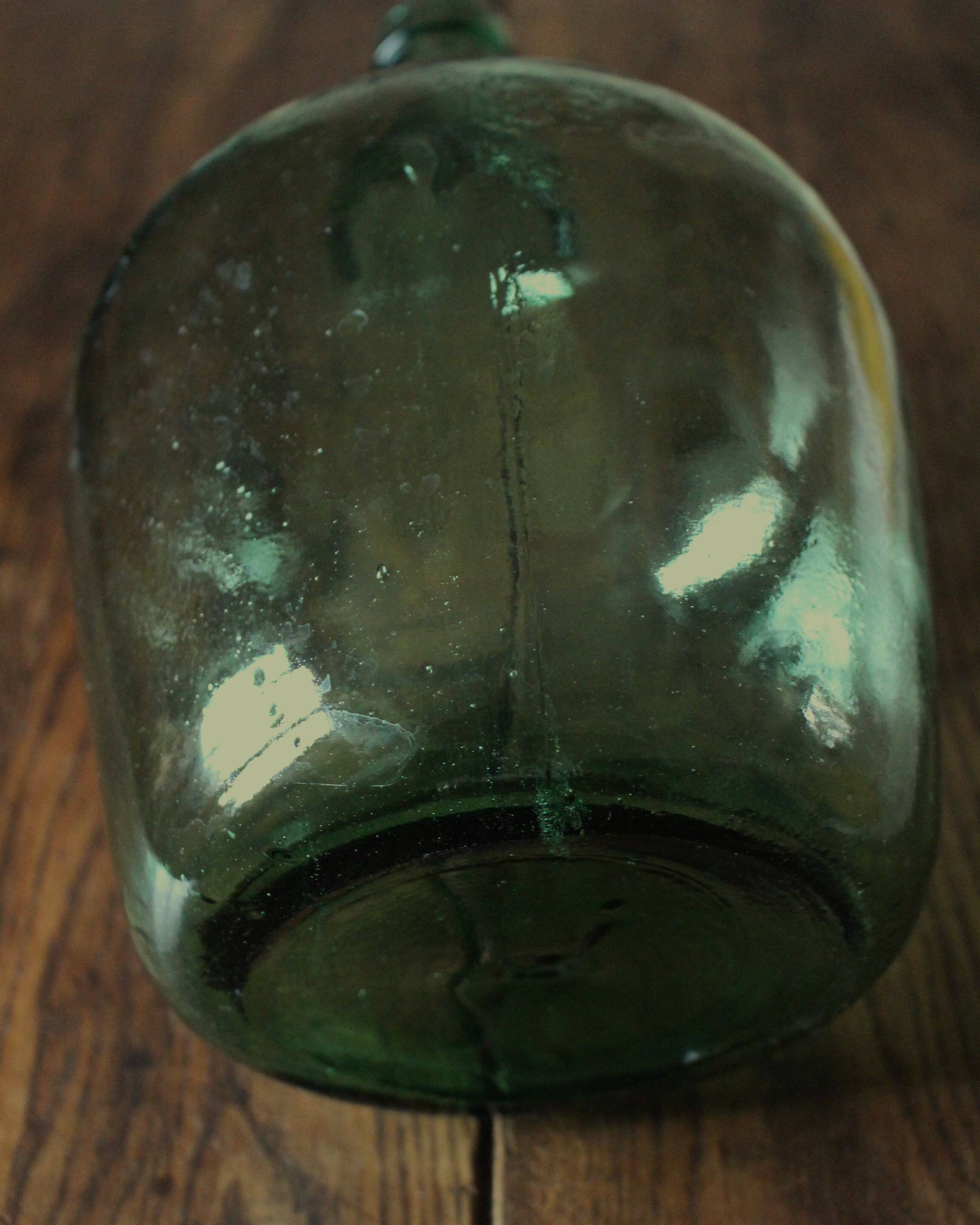 Dame Jeanne carboy from the Viresa Collection in green glass