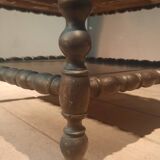 Rosewood magazine rack on casters