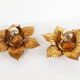 Set of two Italian Florentine gilt wall lamps by Masca Italia