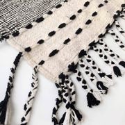 Moroccan Berber kilim Zanafi black and white 3.10x1.80m