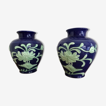 Pair of varnished earthenware jars