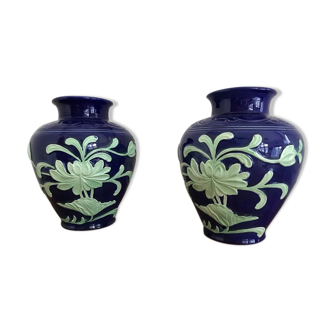Pair of varnished earthenware jars