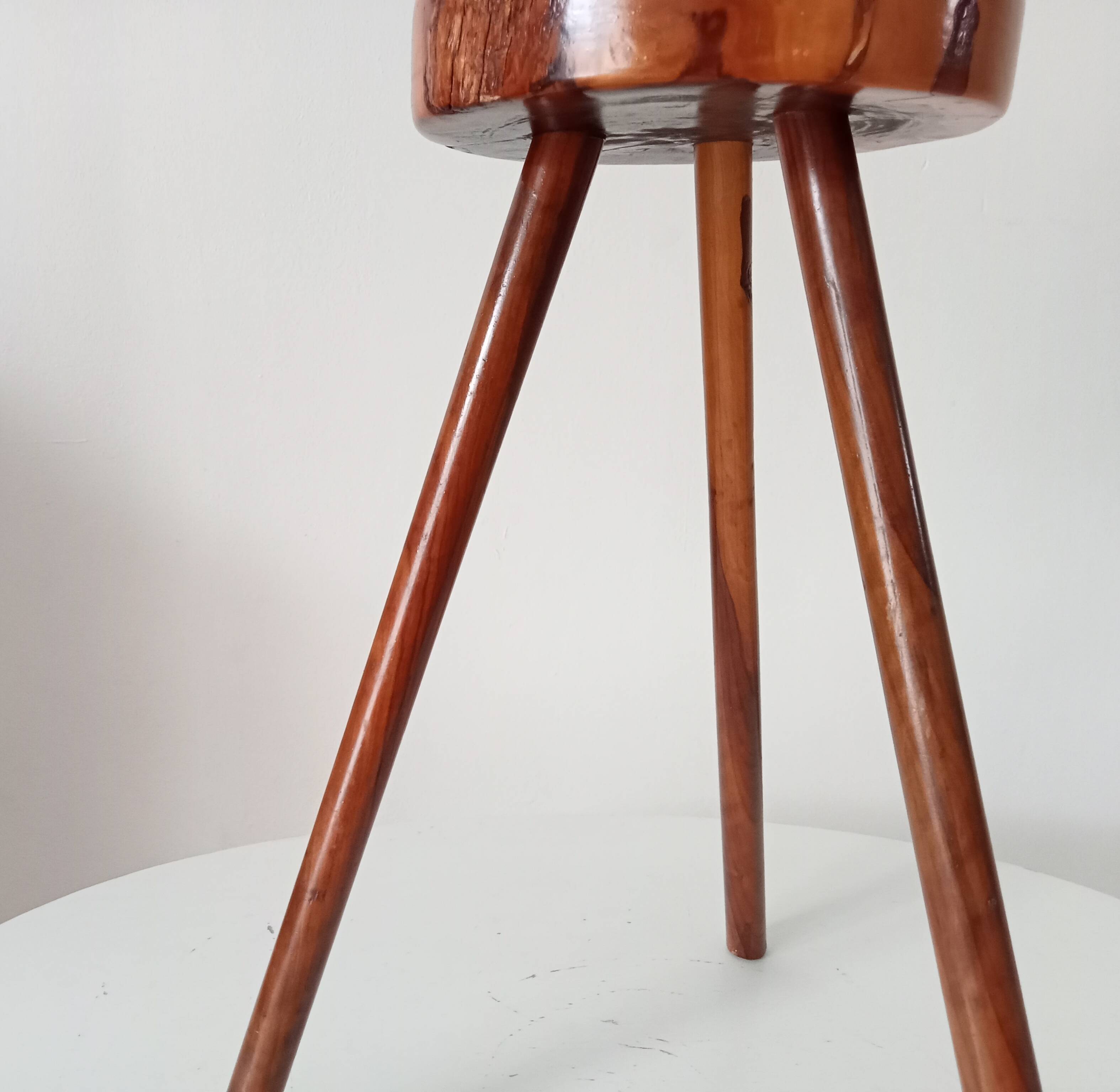 Brutalist tripod stool from the 1960s.