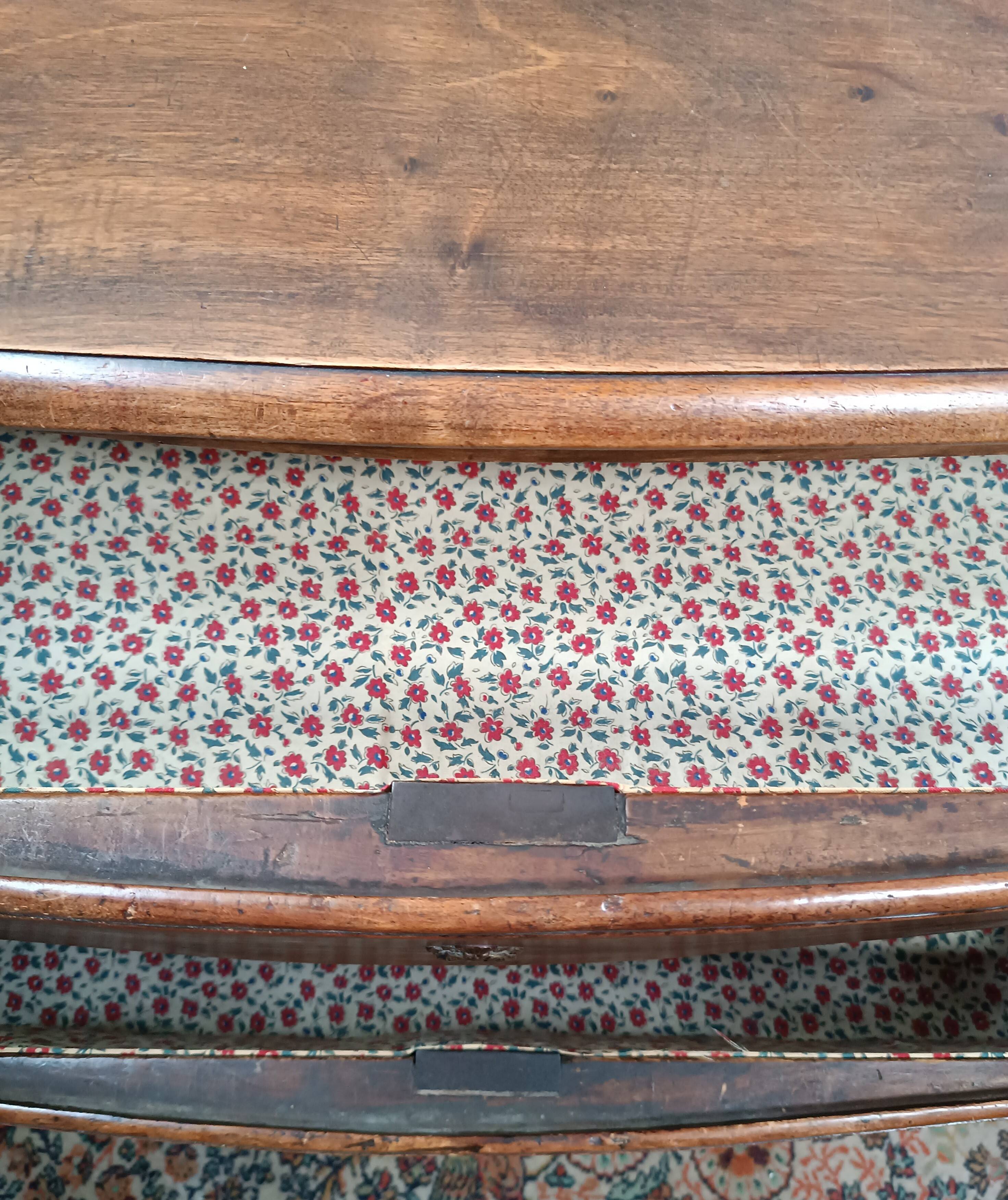 Louis XV walnut chest of drawers