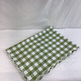 Vintage tablecloth Scottish style green white