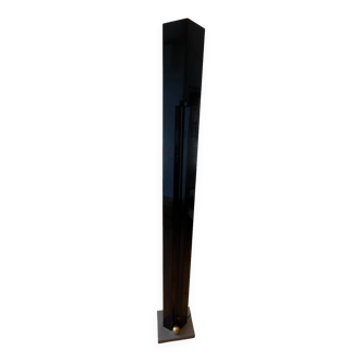 Italian black steel, brass and sandstone totem floor lamp by takahama for sirrah,1980