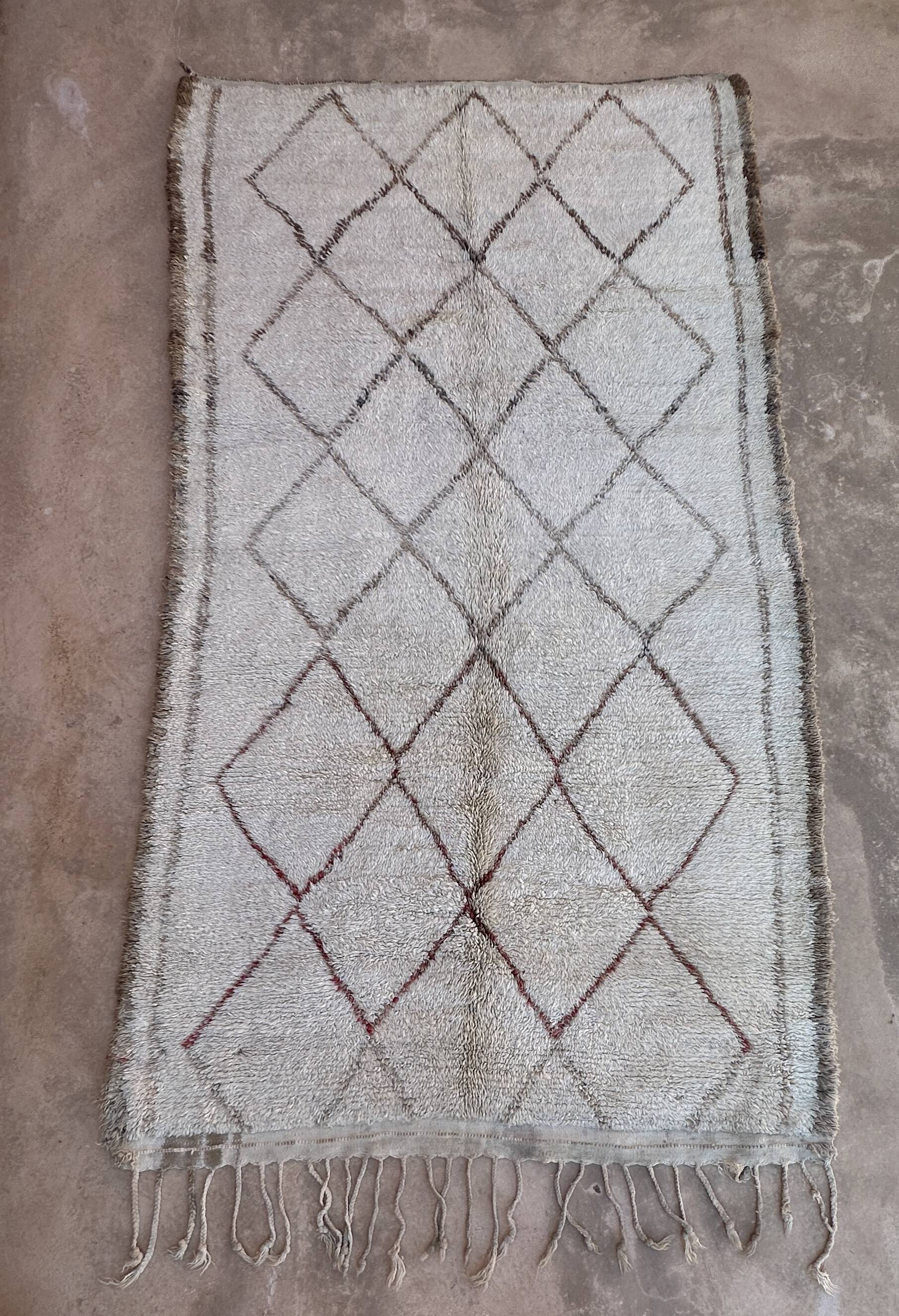 Beni Ourain Moroccan rug white - 300 x 164 cm