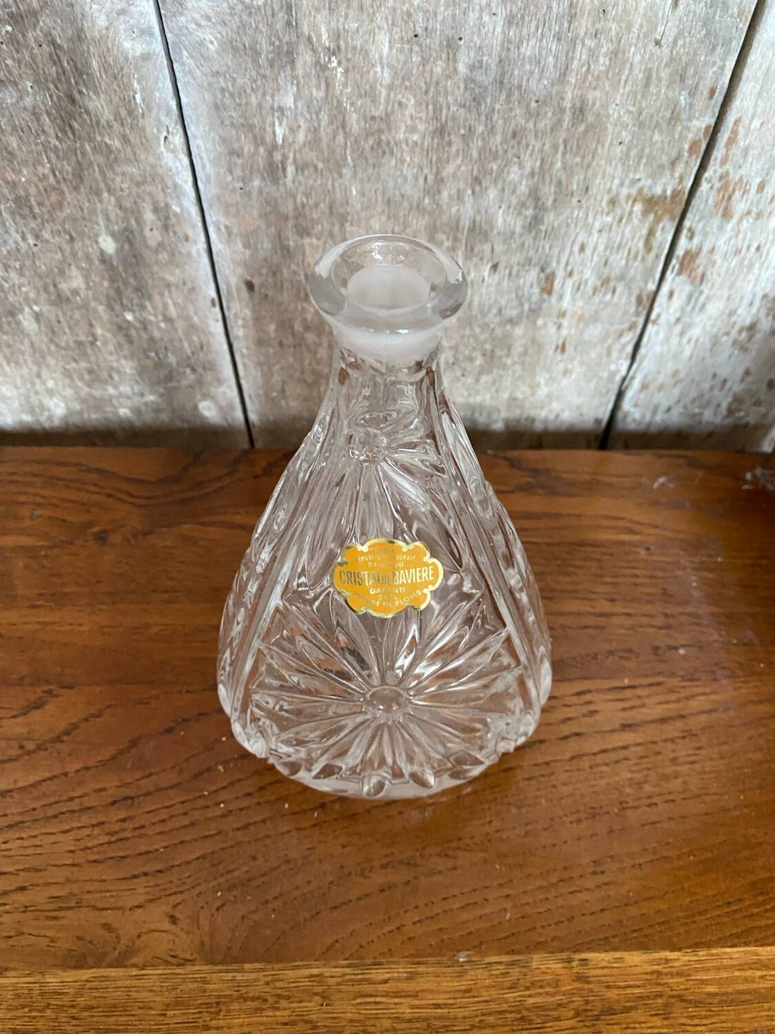 Antique Bavarian Crystal Liqueur Decanter Vintage Cut Crystal #B667