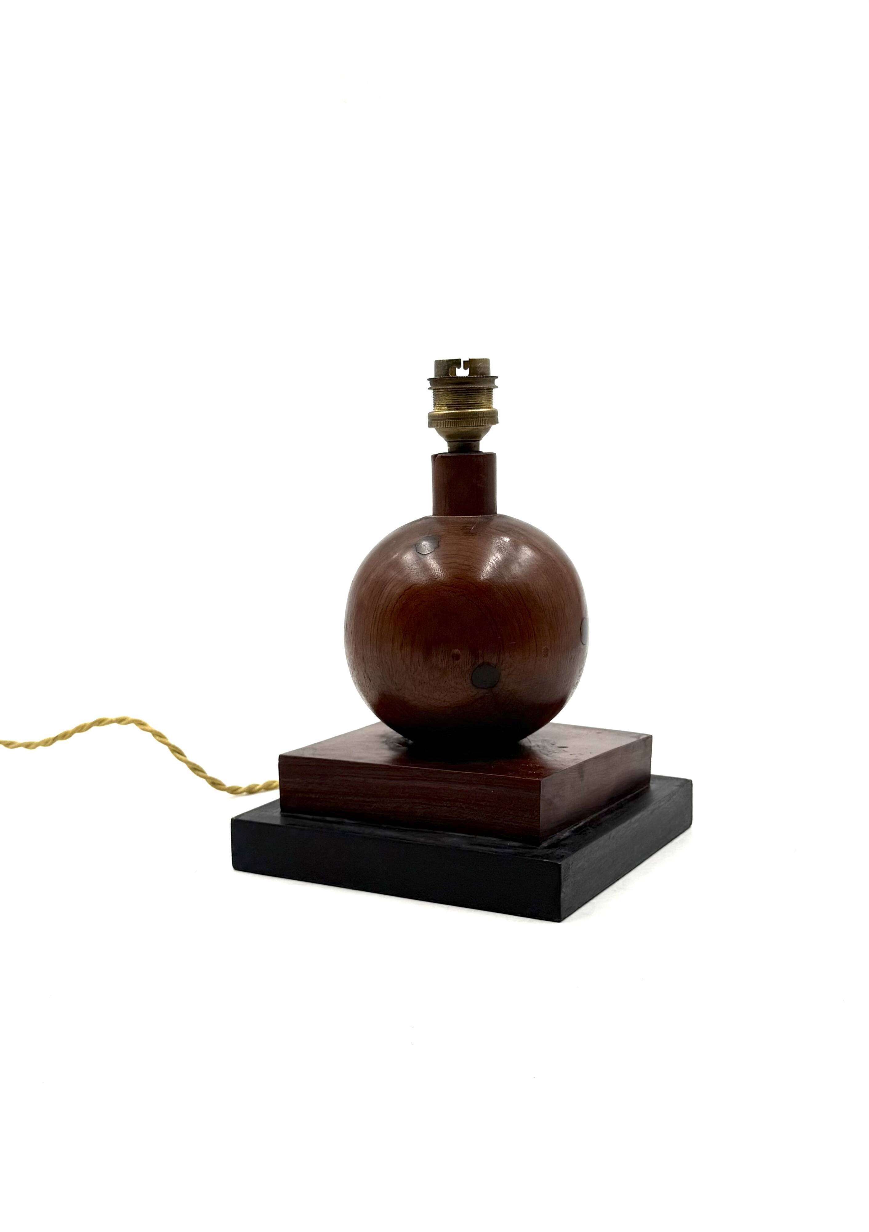 Art Deco wood table Lamp, France ca. 1930s