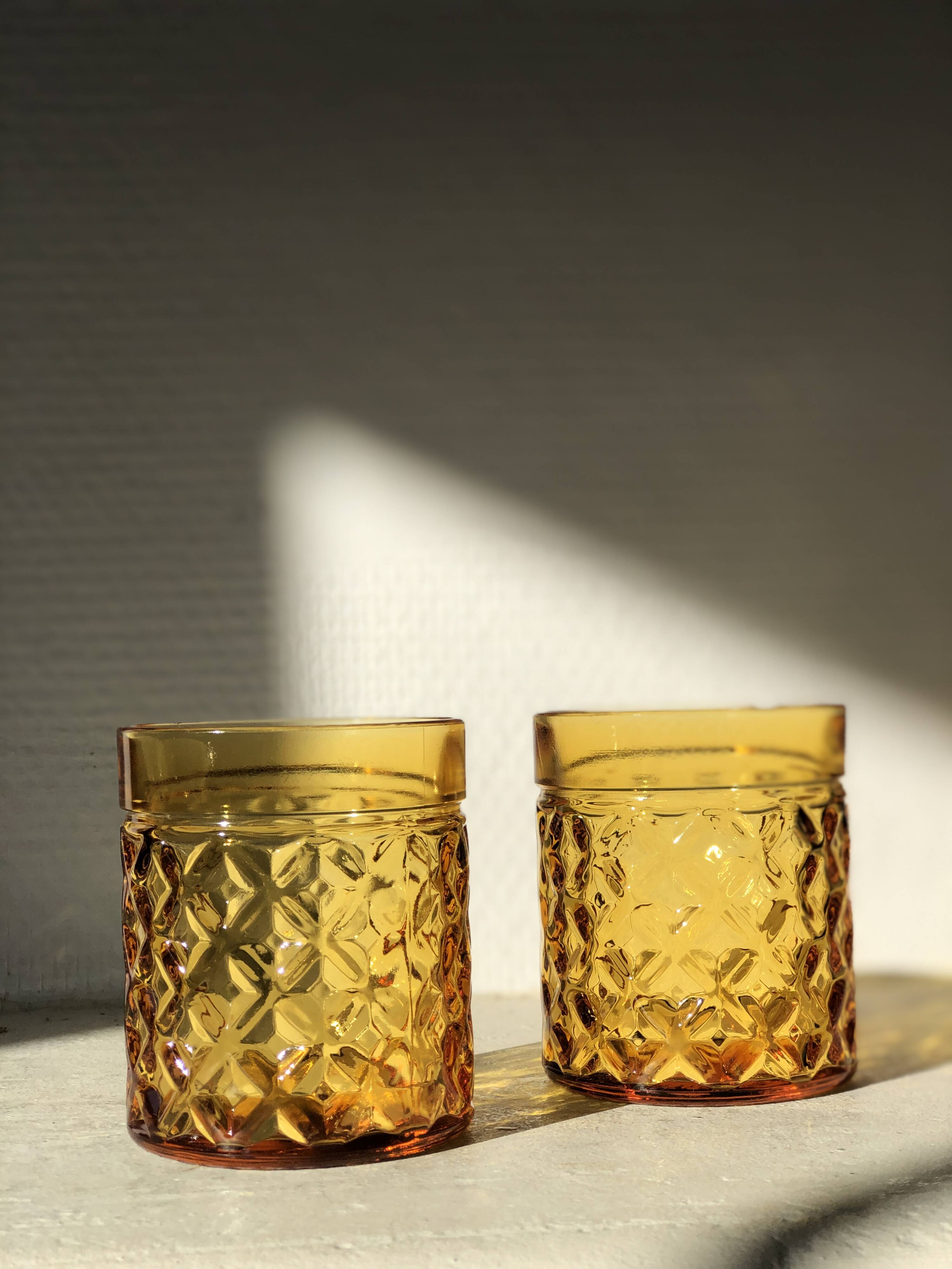 Lot de 2 verres ambrés Pernod Années 70