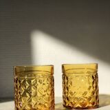Set of 2 Pernod Amber Glasses from the 70s