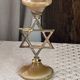 Brass and onyx candlestick