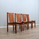 Set of 4 Ilmari Tapiovaara for La Permanente walnut & leather chairs 1960s