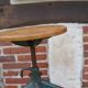 Tabouret industriel d’usine métal et bois