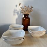 Set of 6 square white porcelain ramekin bowls