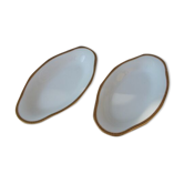 2 Limoges porcelain raviers golden border