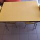 Vintage 1960s yellow straw and chrome formica set.
