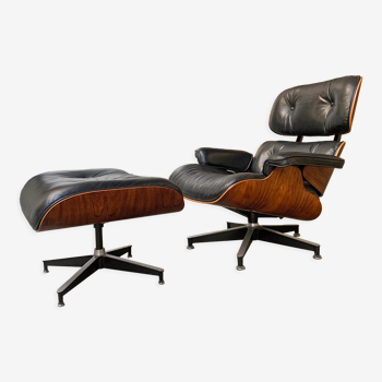 Lounge chair & ottoman palissandre de Rio par Charles & Ray Eames édition Herman Miller USA, 1970