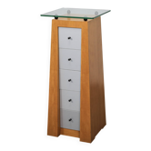 Commode italienne postmoderne avec plateau en verre (années 1980)