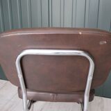 Set of 4 chairs in skaï and vintage chrome