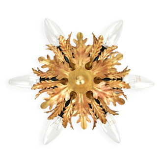 Mid century palm leaf flush mount by Banci Firenze