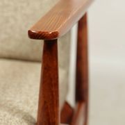 Scandinavian armchair and footrest granola beige concluded by H.Lis 300-190