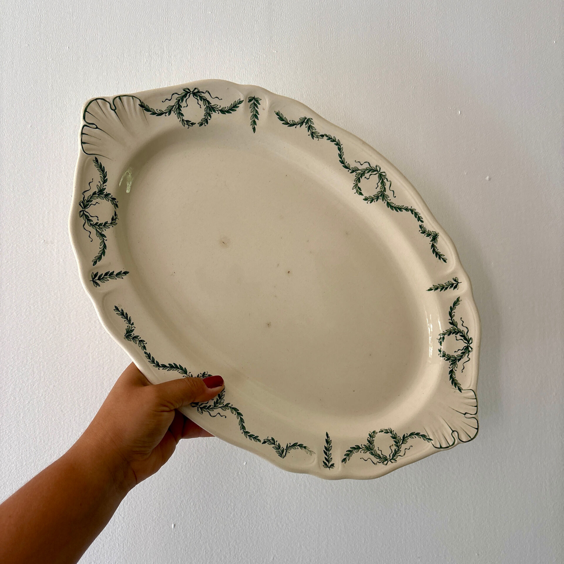 Set of 2 antique ironstone dishes - Villey de Longchamp