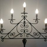 Wrought iron floor lamp with 5 light arms, 1940