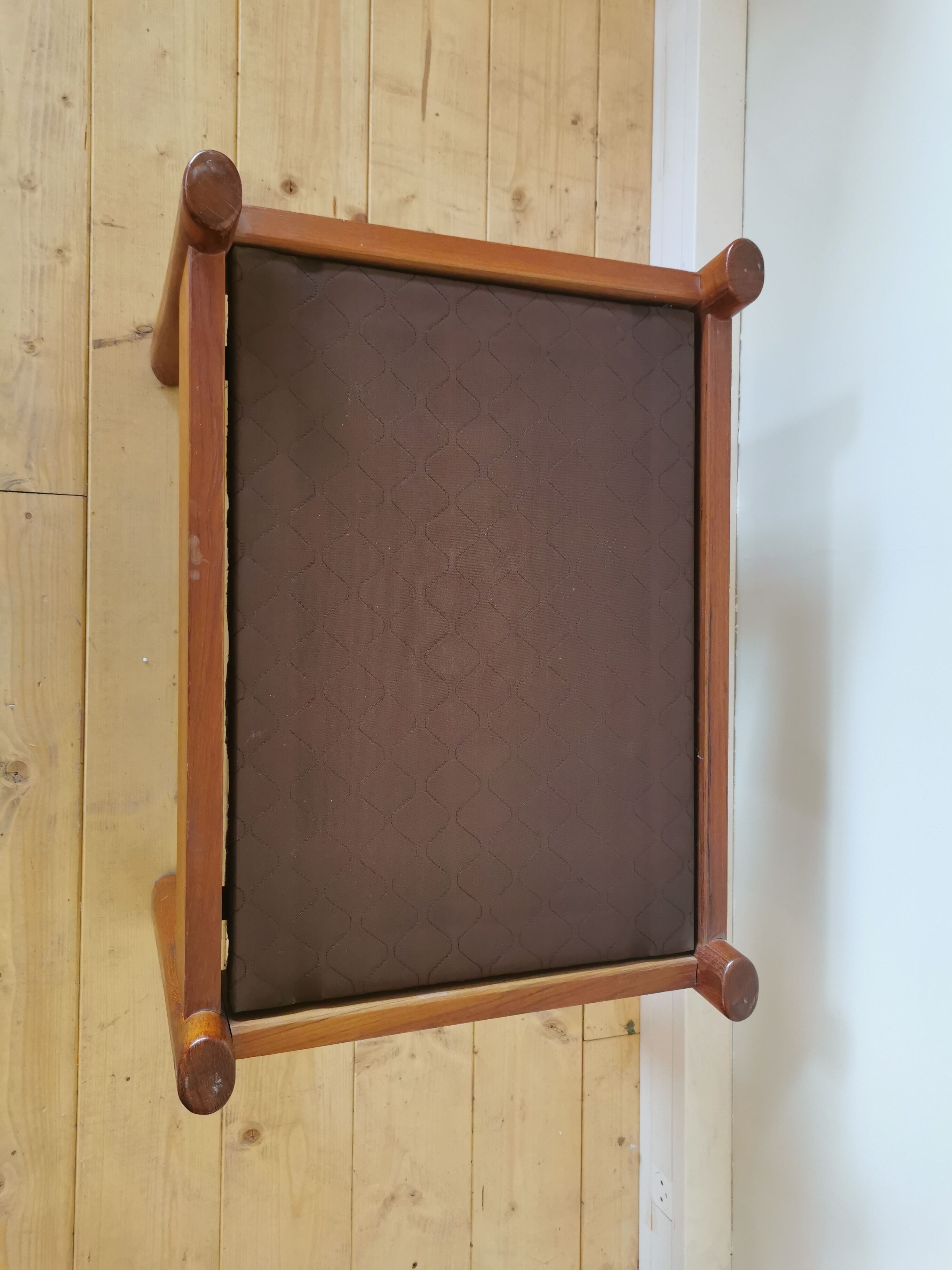 Pair of Dyrlund leather footrest 60s leather