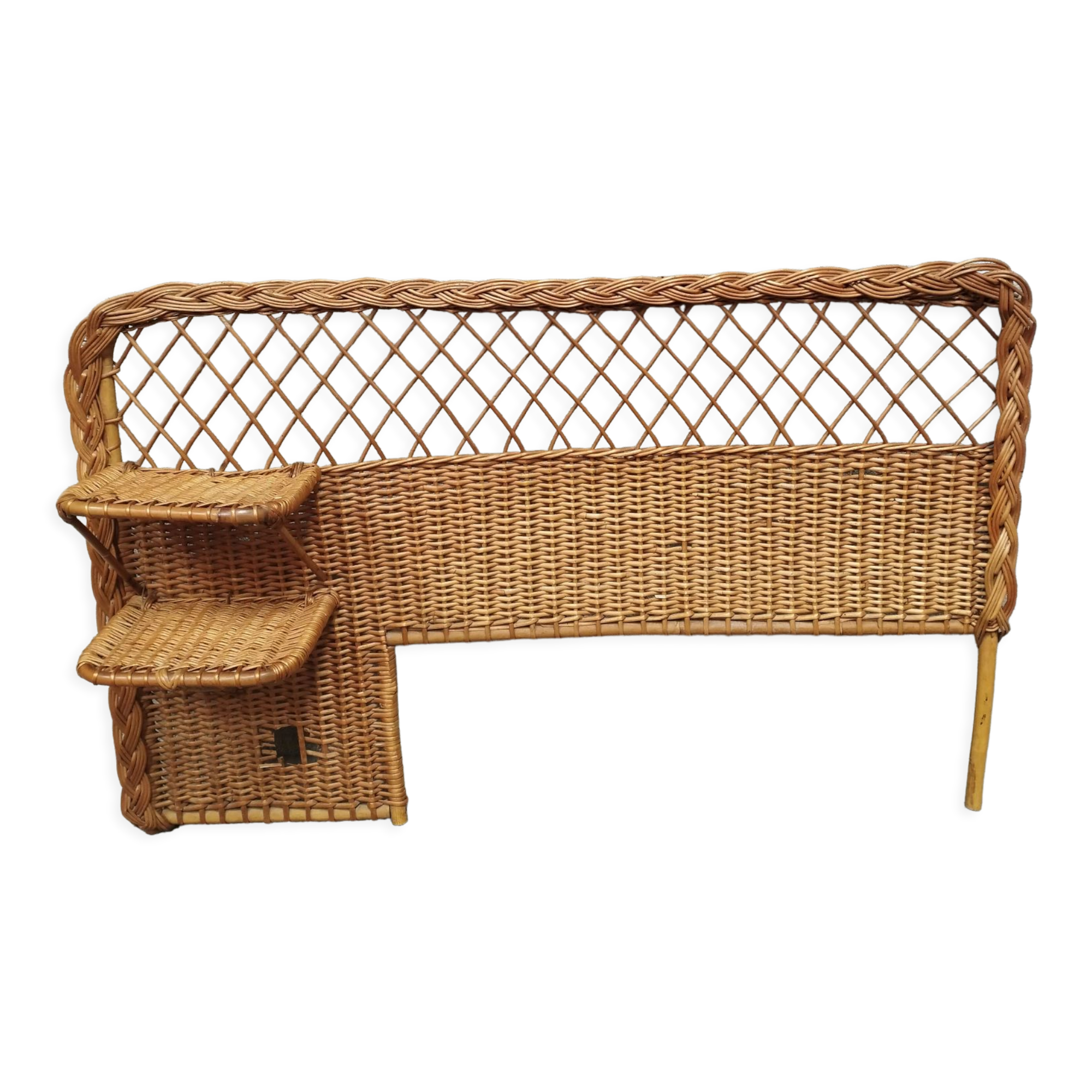 Vintage 50s rattan headboard