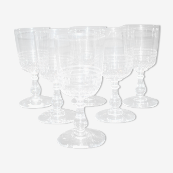 Série de 6 verres à à vin anciens en cristal