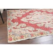 Vintage Turkish Oushak Handmade Wool Cotton Red Area Rug 127x209