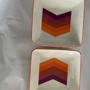 Lot of 2 bowls and 4 dishes or plates Gien model arrows 1970