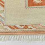 4x6 Oushak Light Blue & Beige Vintage Rug, 127x197Cm