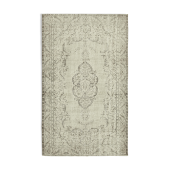 Handmade vintage oriental beige rug 169 cm x 291 cm