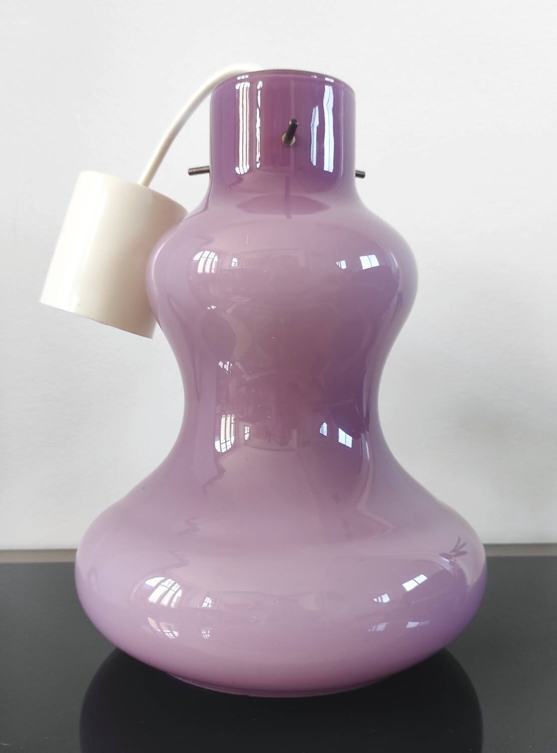 Vintage opaline Murano pendant light - Massimo Vignelli for Visto