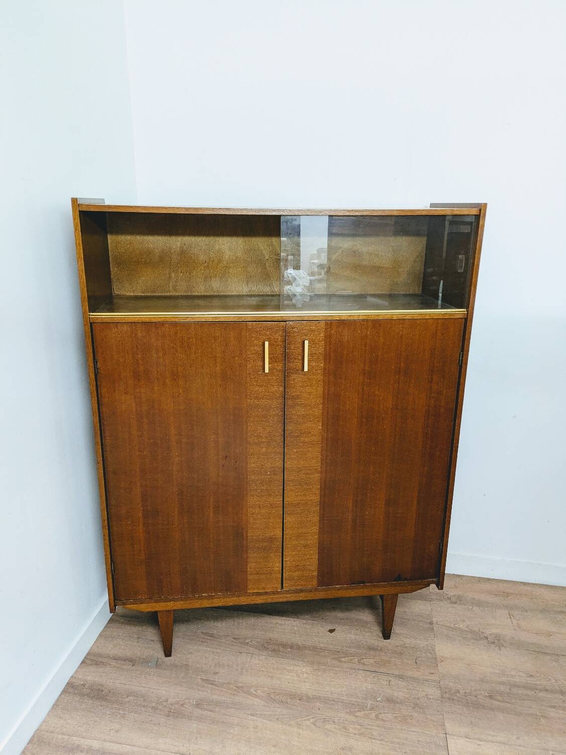 Vintage wooden display cabinet