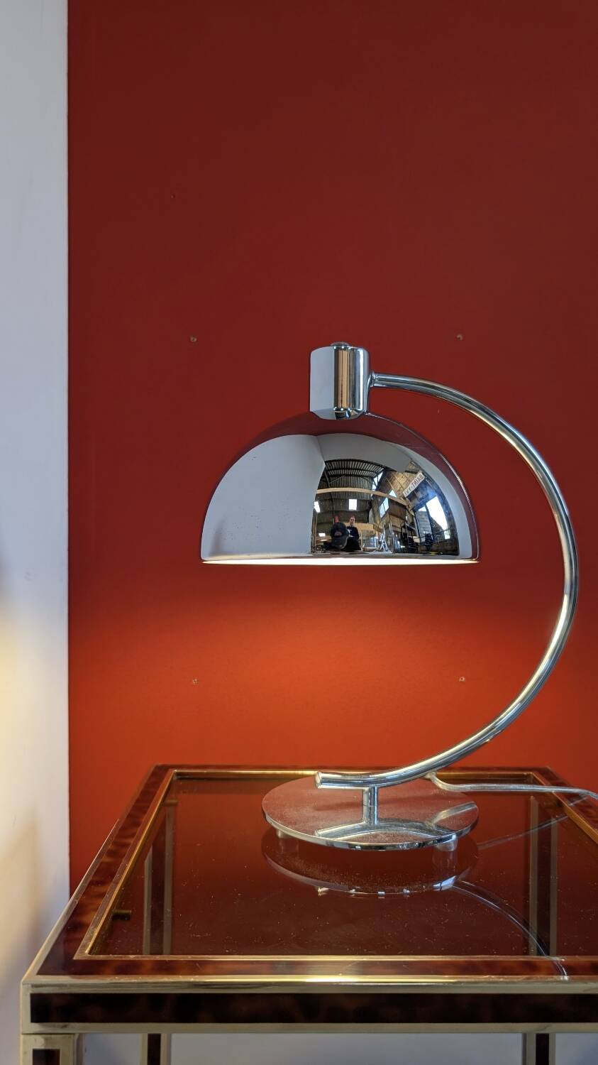 Vintage chrome metal desk lamp