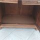 Antique walnut and white marble bathroom cabinet
