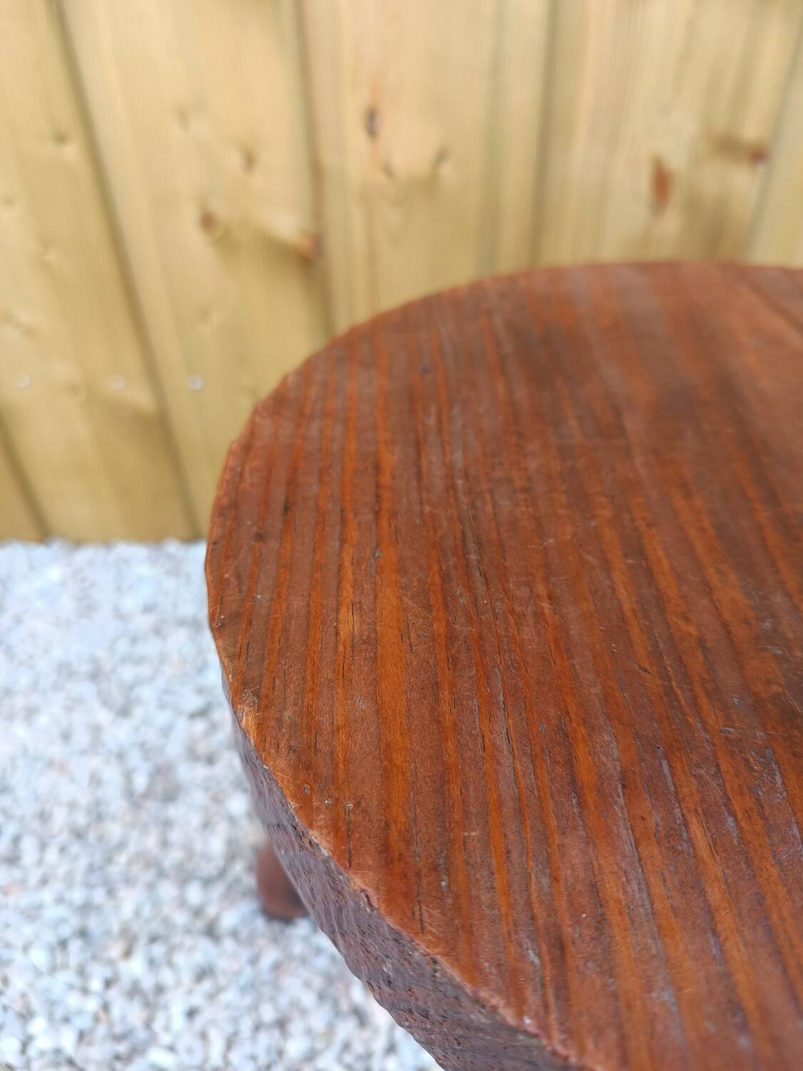 Solid wood tripod stool