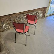 Paire de chaises en formica rose