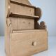 Étagère en pin sculpté à la main, style art populaire, 1 tiroir, 1950