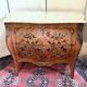 Curved lady's jump commode in Louis XV style with marquetry.
