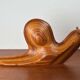 Large Danish carved wooden snail sculpture from the mid-century, 1960s.