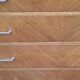Vintage chest of drawers from the 50s in blond oak 4 drawers feet bobbin