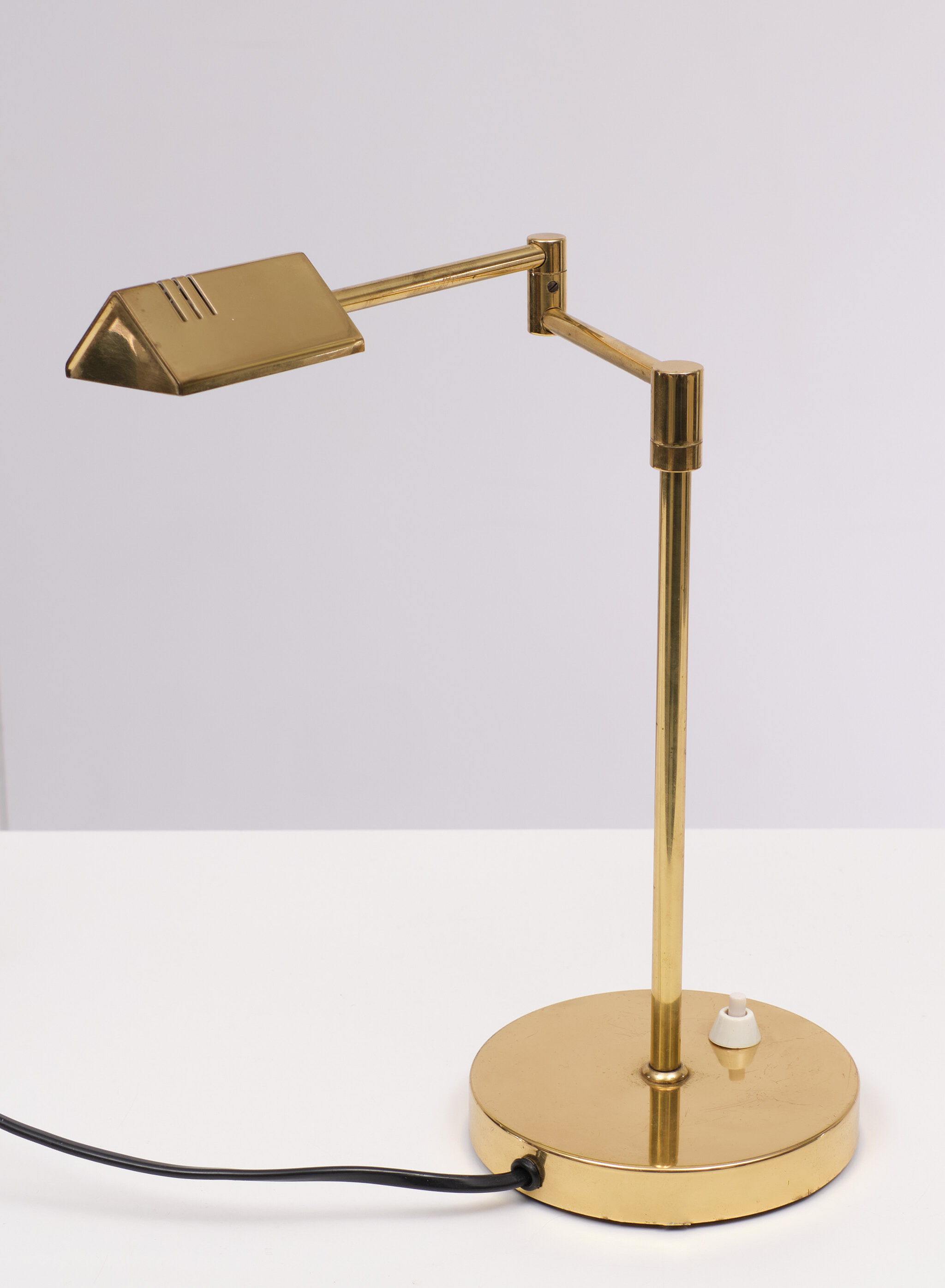 Small Brass Swing Arm Table Lamp 1970s Germany