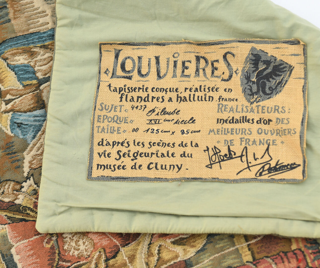 Tapestry of Louvières representing medieval scene