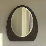 Art Deco, oval mirror from palisander wood