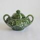 Vintage slipware cabbage-shaped sugar bowl
